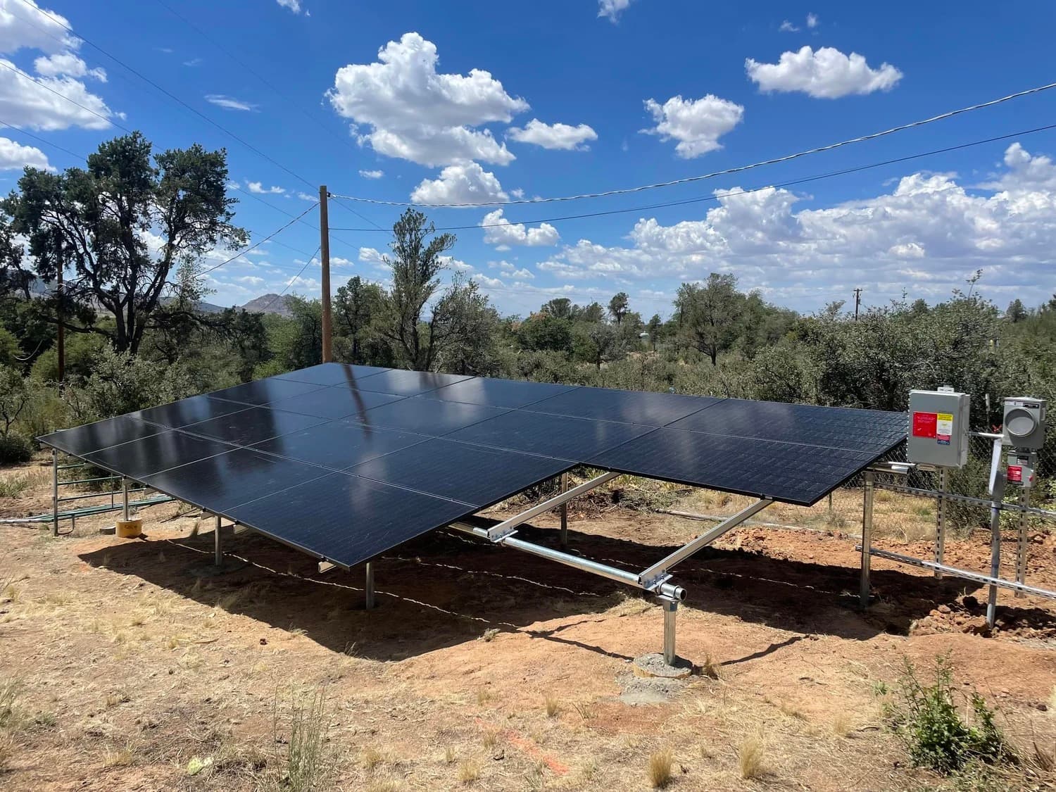 Ground-mounted solar array installed by Clean Earth